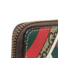 GUCCI Coin case 429232 GG Supreme canvas (polyurethane processing) x Calfskin leather beige Chevron Web Stripe Green GG Supreme compact zip around wallet unisex(Unisex) Used Authentic