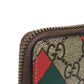 GUCCI Coin case 429232 GG Supreme canvas (polyurethane processing) x Calfskin leather beige Chevron Web Stripe Green GG Supreme compact zip around wallet unisex(Unisex) Used Authentic