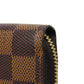 LOUIS VUITTON Long Wallet Purse N41661 Damier canvas x grain leather (embossed) Ebene logo brown new zip around checkered pattern louis vuitton Damier Zippy wallet unisex(Unisex) Used Authentic