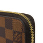 LOUIS VUITTON Long Wallet Purse N41661 Damier canvas x grain leather (embossed) Ebene logo brown new zip around checkered pattern louis vuitton Damier Zippy wallet unisex(Unisex) Used Authentic