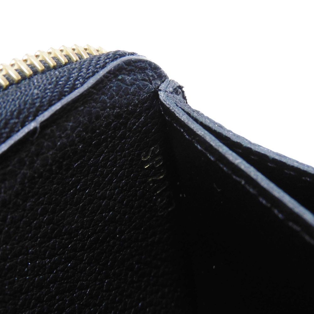 LOUIS VUITTON Long Wallet Purse M60171 Implant leather (monogram embossed) Noir LV Logo Black Zip Around Monogram Unplant Portefeuille Clemence unisex(Unisex) Used Authentic