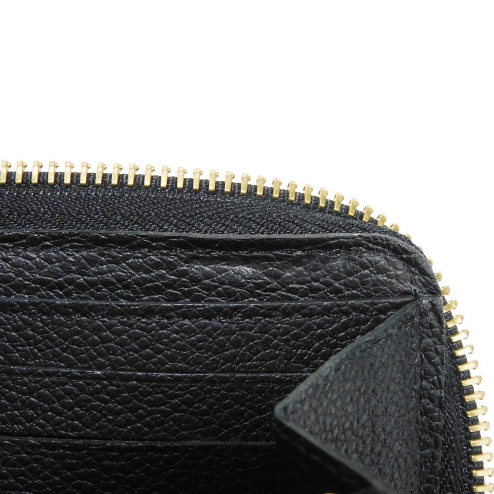 LOUIS VUITTON Long Wallet Purse M60171 Implant leather (monogram embossed) Noir LV Logo Black Zip Around Monogram Unplant Portefeuille Clemence unisex(Unisex) Used Authentic