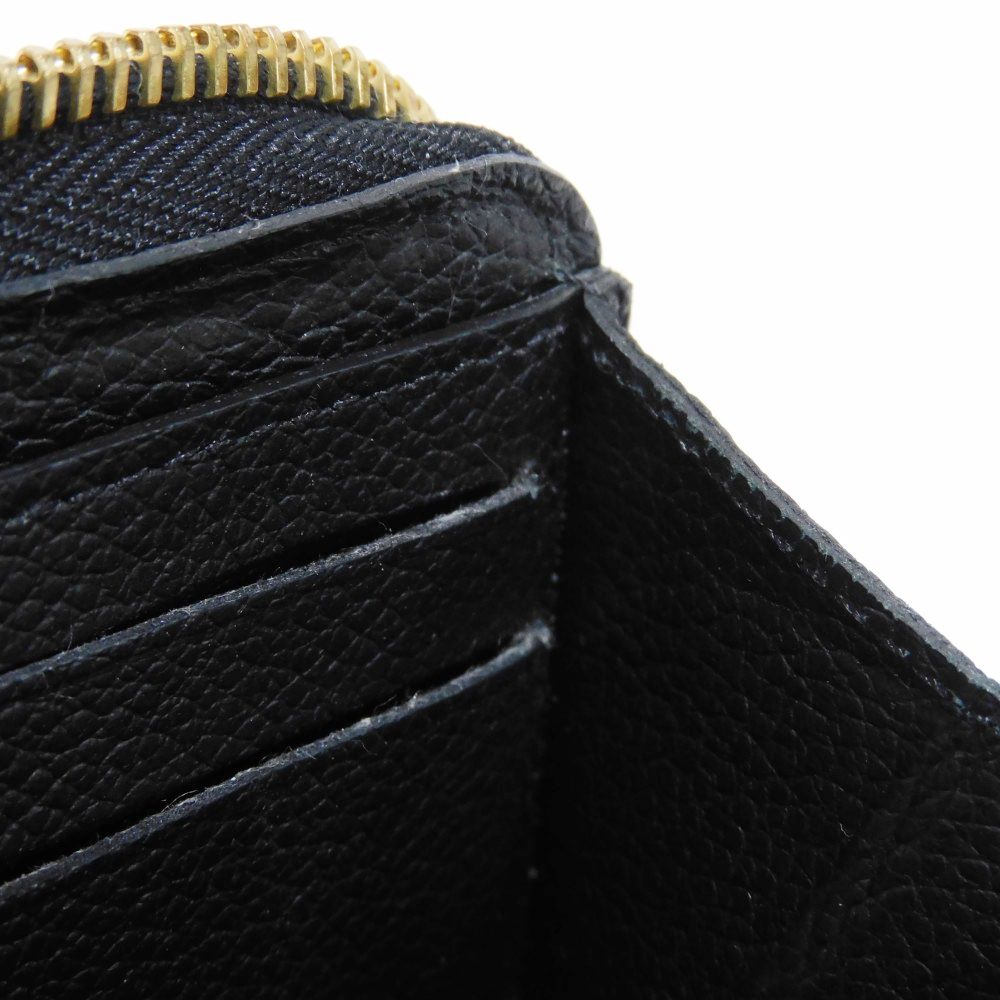 LOUIS VUITTON Long Wallet Purse M60171 Implant leather (monogram embossed) Noir LV Logo Black Zip Around Monogram Unplant Portefeuille Clemence unisex(Unisex) Used Authentic