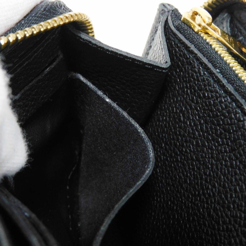 LOUIS VUITTON Long Wallet Purse M60171 Implant leather (monogram embossed) Noir LV Logo Black Zip Around Monogram Unplant Portefeuille Clemence unisex(Unisex) Used Authentic