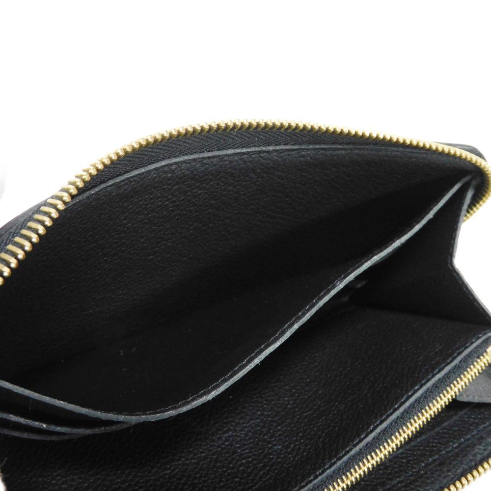 LOUIS VUITTON Long Wallet Purse M60171 Implant leather (monogram embossed) Noir LV Logo Black Zip Around Monogram Unplant Portefeuille Clemence unisex(Unisex) Used Authentic
