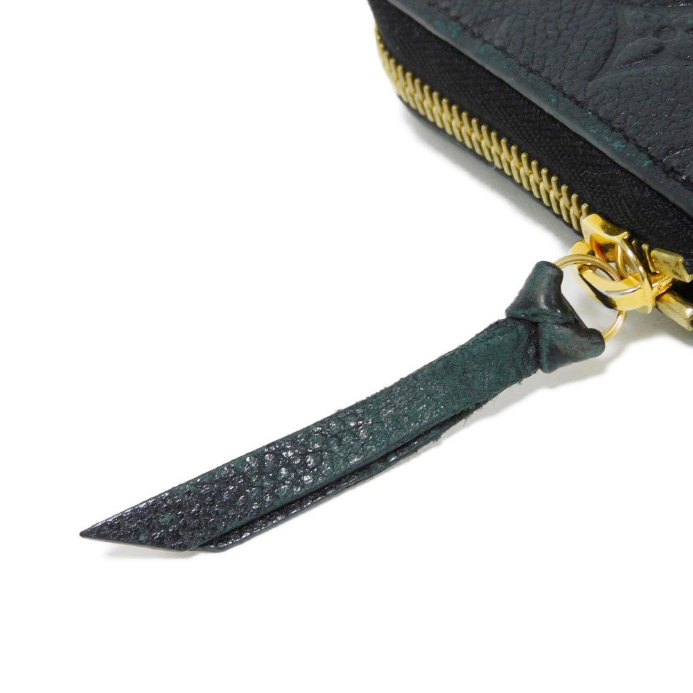 LOUIS VUITTON Long Wallet Purse M60171 Implant leather (monogram embossed) Noir LV Logo Black Zip Around Monogram Unplant Portefeuille Clemence unisex(Unisex) Used Authentic