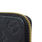 LOUIS VUITTON Long Wallet Purse M60171 Implant leather (monogram embossed) Noir LV Logo Black Zip Around Monogram Unplant Portefeuille Clemence unisex(Unisex) Used Authentic