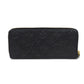 LOUIS VUITTON Long Wallet Purse M60171 Implant leather (monogram embossed) Noir LV Logo Black Zip Around Monogram Unplant Portefeuille Clemence unisex(Unisex) Used Authentic