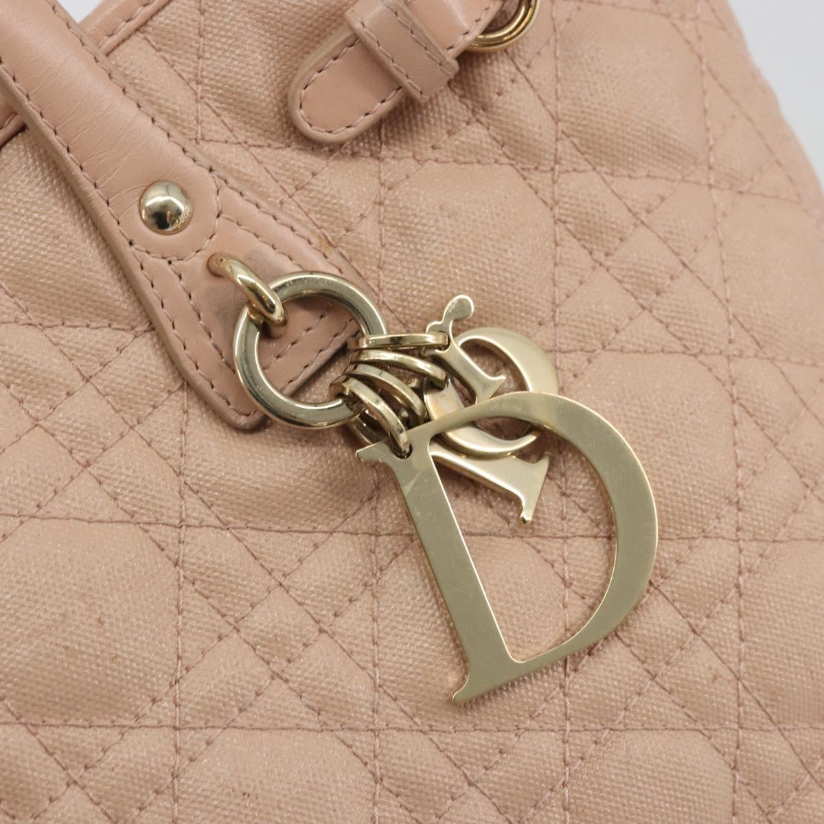 Christian Dior Cannage Panarea Hand Bag Coated Canvas Pink