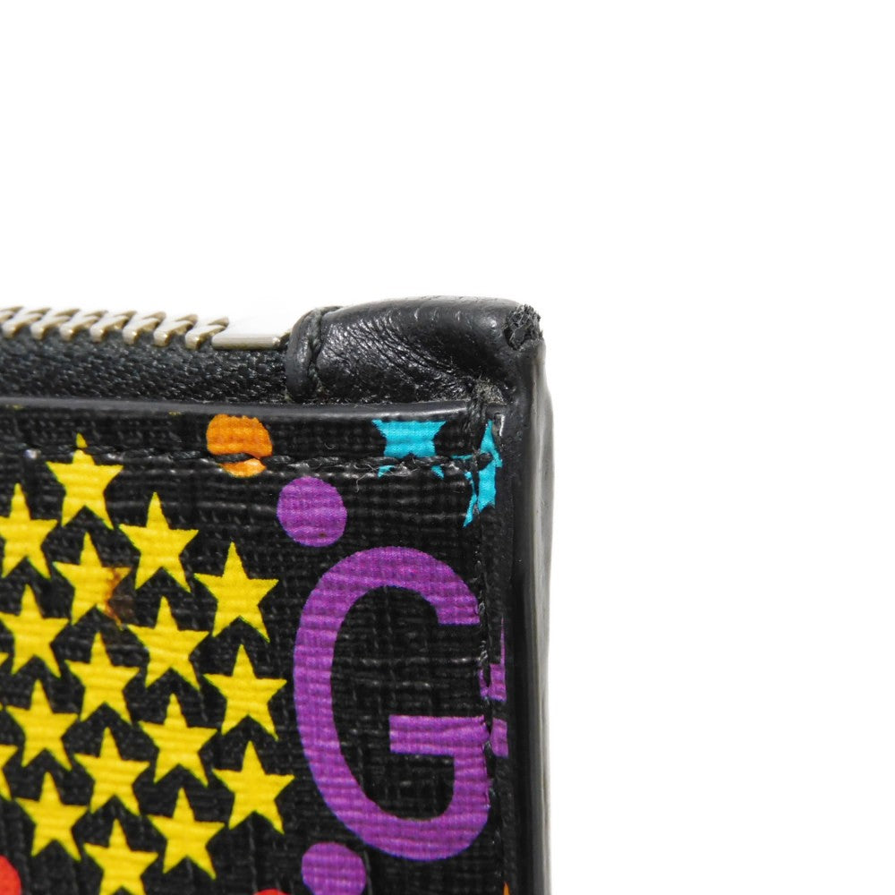 GUCCI Clutch bag 601087 H20BN 1058 GG psychedelic canvas x calf leather (embossed) multicolor Star Double G Black Handle Strap Business Bag GG Psychedelic Pouch mens Used Authentic