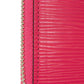 LOUIS VUITTON Long Wallet Purse M62580 Epi leather x grain leather Freesia LV logo embossed pink new zip around bag in good condition Epi Zippy wallet Women Used Authentic
