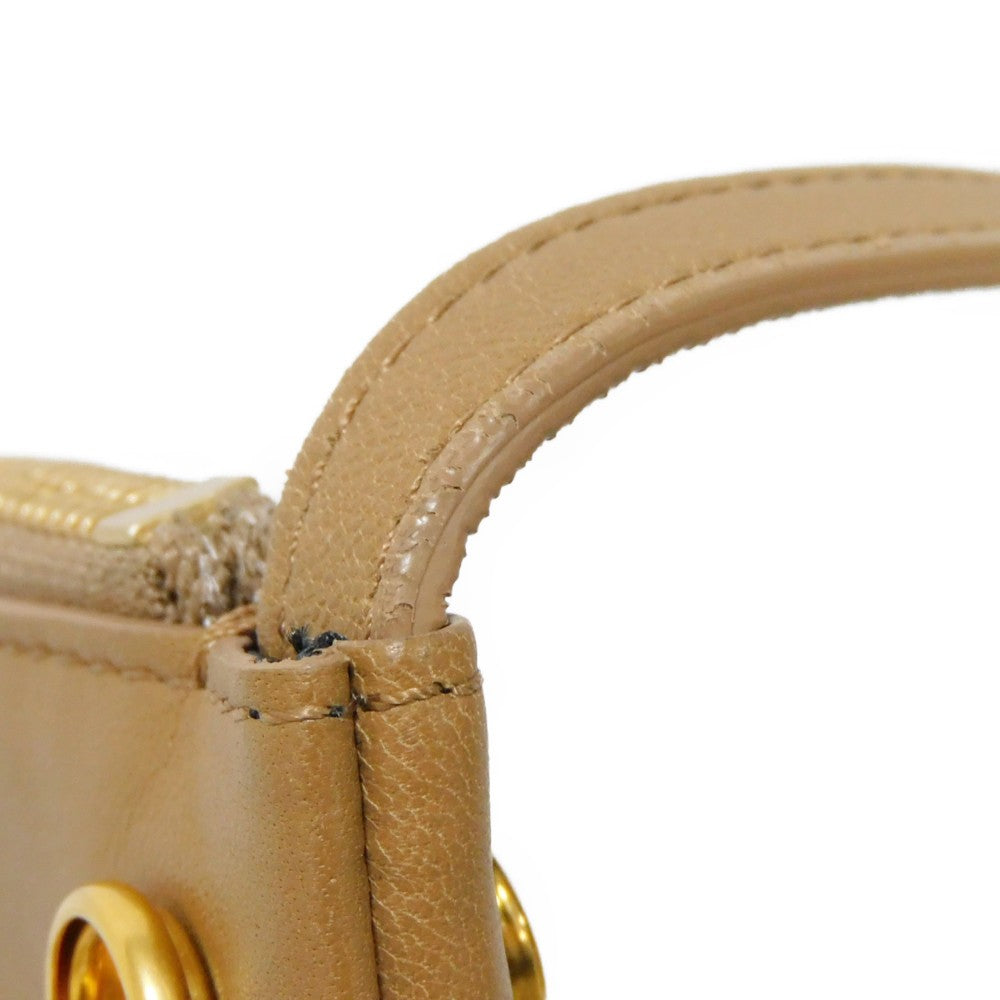 CELINE Shoulder Bag 187603BEB.02BA Smooth lambskin Light camel Foil-stamped brown lambskin crossbody 3-piece pouch New logo Trio Small Women(Unisex) Used Authentic
