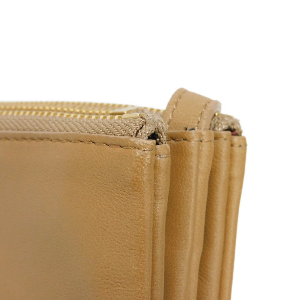CELINE Shoulder Bag 187603BEB.02BA Smooth lambskin Light camel Foil-stamped brown lambskin crossbody 3-piece pouch New logo Trio Small Women(Unisex) Used Authentic