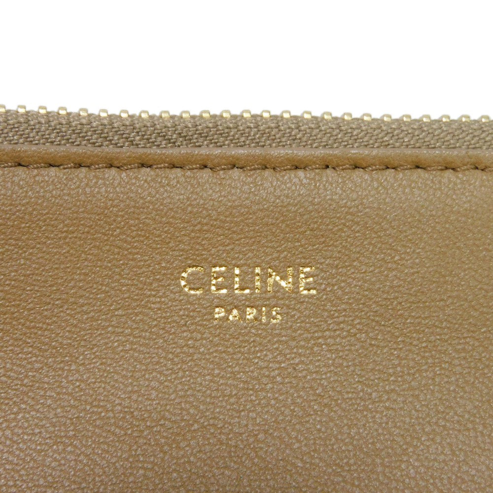 CELINE Shoulder Bag 187603BEB.02BA Smooth lambskin Light camel Foil-stamped brown lambskin crossbody 3-piece pouch New logo Trio Small Women(Unisex) Used Authentic