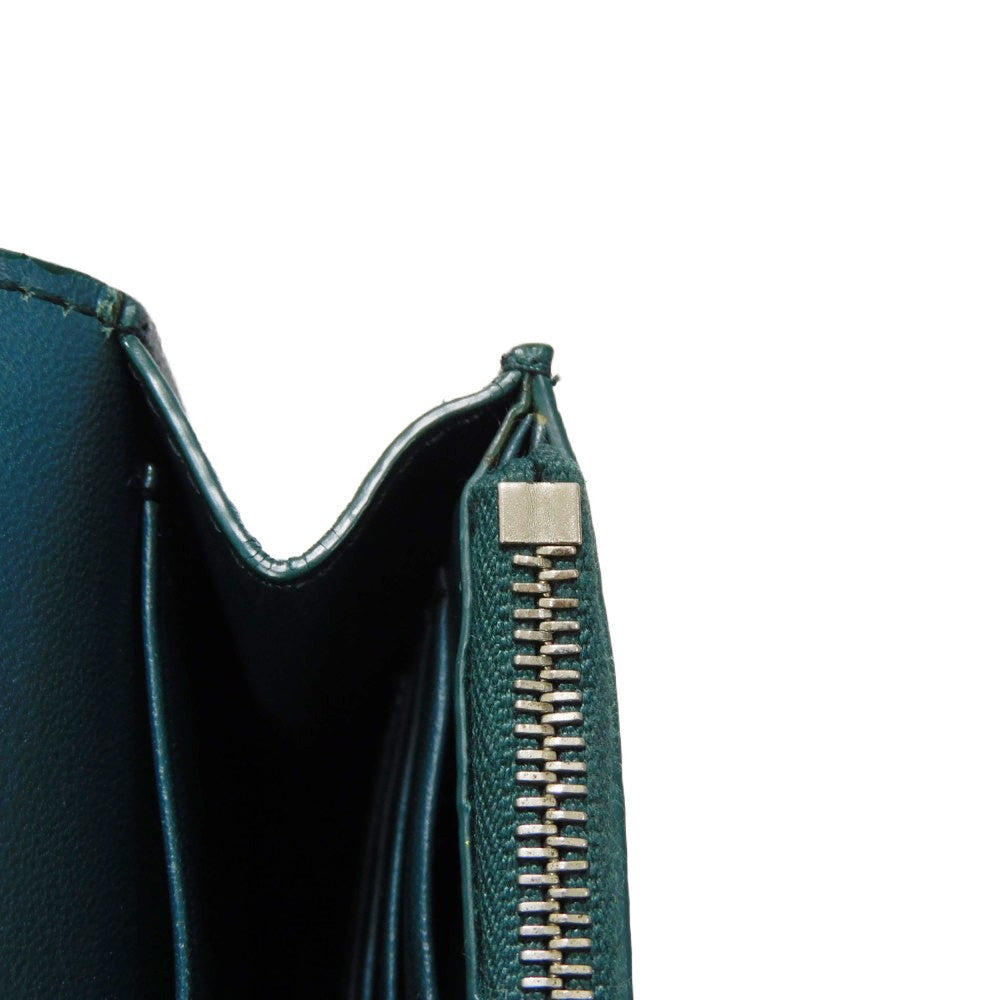 CELINE Shoulder Bag 107773 Smooth lambskin Light blue x dark green ChainShoulder Bag 2WAY Clutch Bag Old logo FRAME Evening Chain Wallet Women Used Authentic