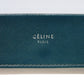 CELINE Shoulder Bag 107773 Smooth lambskin Light blue x dark green ChainShoulder Bag 2WAY Clutch Bag Old logo FRAME Evening Chain Wallet Women Used Authentic