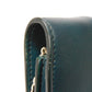 CELINE Shoulder Bag 107773 Smooth lambskin Light blue x dark green ChainShoulder Bag 2WAY Clutch Bag Old logo FRAME Evening Chain Wallet Women Used Authentic