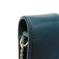 CELINE Shoulder Bag 107773 Smooth lambskin Light blue x dark green ChainShoulder Bag 2WAY Clutch Bag Old logo FRAME Evening Chain Wallet Women Used Authentic