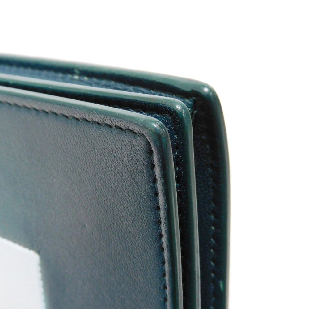 CELINE Shoulder Bag 107773 Smooth lambskin Light blue x dark green ChainShoulder Bag 2WAY Clutch Bag Old logo FRAME Evening Chain Wallet Women Used Authentic