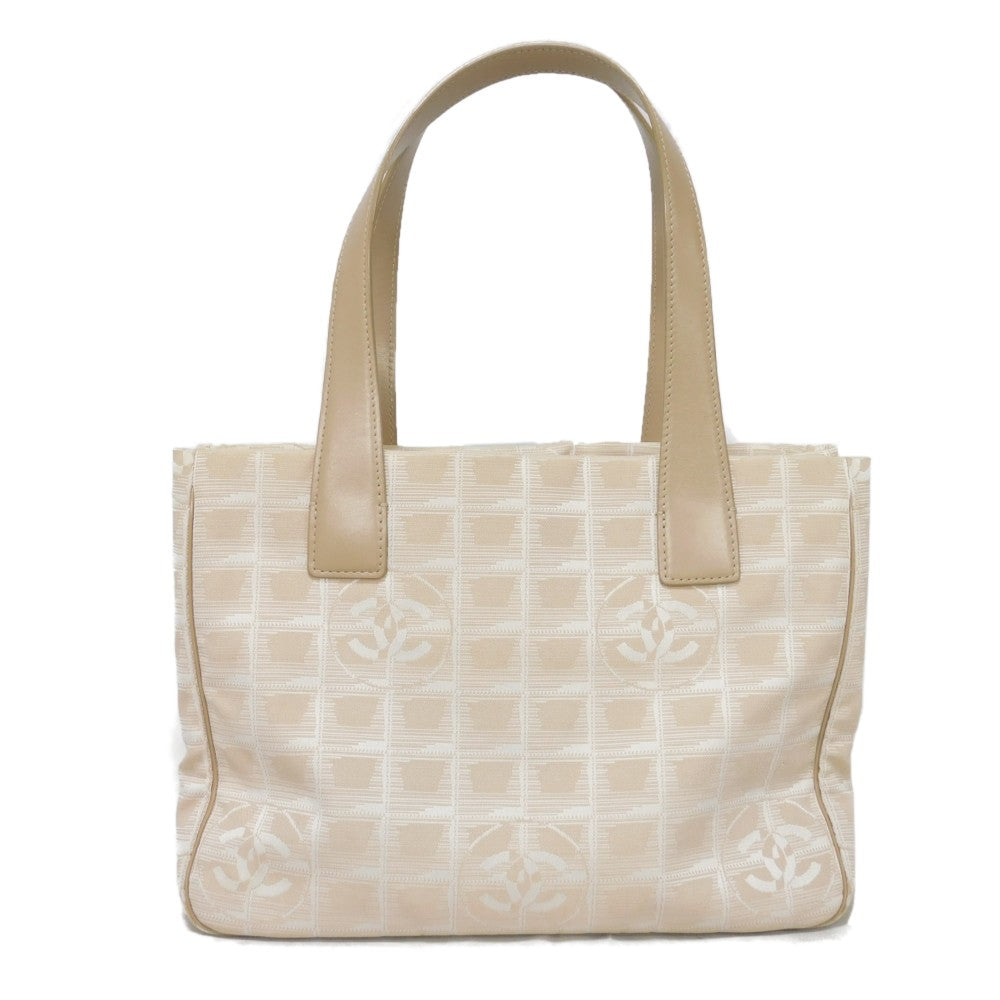 CHANEL Tote Bag A20457 Nylon jacquard x calfskin beige CC Mark Nylon Jacquard Calfskin 8th Series COCO Mark New Travel Line Tote PM unisex(Unisex) Used Authentic