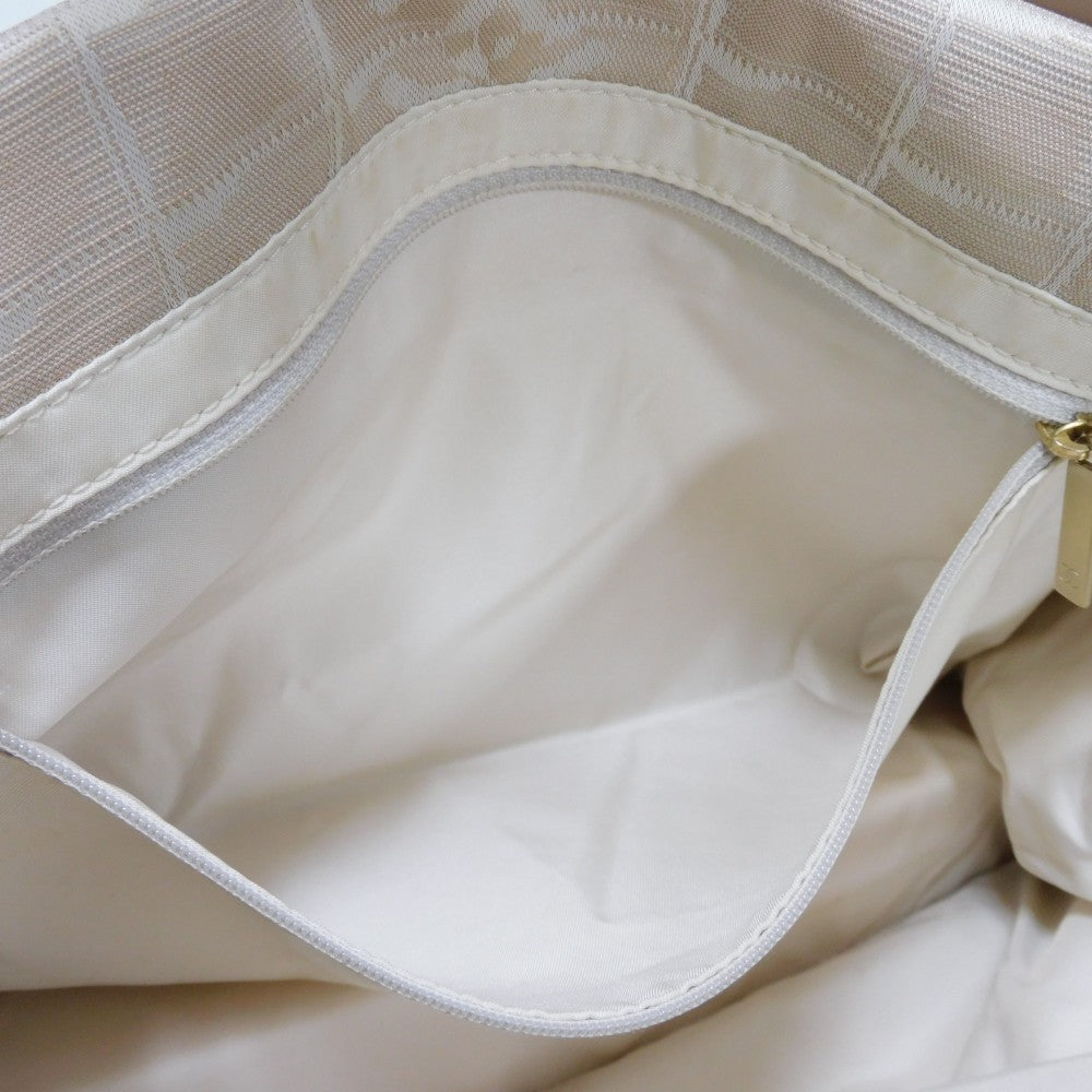 CHANEL Tote Bag A20457 Nylon jacquard x calfskin beige CC Mark Nylon Jacquard Calfskin 8th Series COCO Mark New Travel Line Tote PM unisex(Unisex) Used Authentic