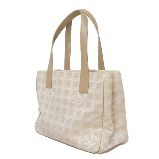 CHANEL Tote Bag A20457 Nylon jacquard x calfskin beige CC Mark Nylon Jacquard Calfskin 8th Series COCO Mark New Travel Line Tote PM unisex(Unisex) Used Authentic