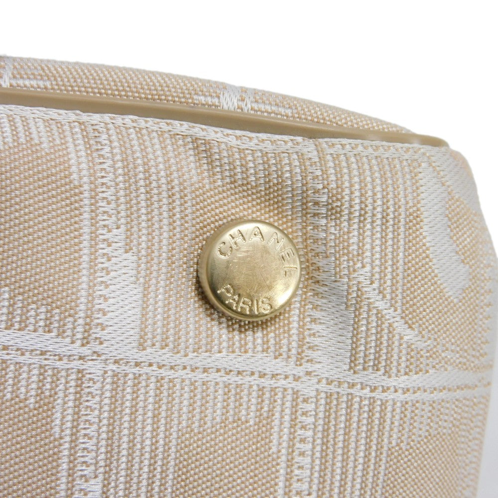 CHANEL Tote Bag A20457 Nylon jacquard x calfskin beige CC Mark Nylon Jacquard Calfskin 8th Series COCO Mark New Travel Line Tote PM unisex(Unisex) Used Authentic