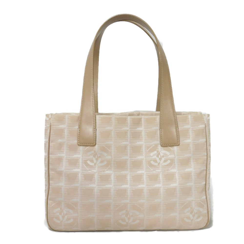 CHANEL Tote Bag A20457 Nylon jacquard x calfskin beige CC Mark Nylon Jacquard Calfskin 8th Series COCO Mark New Travel Line Tote PM unisex(Unisex) Used Authentic
