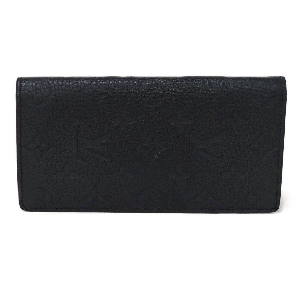 LOUIS VUITTON Long Wallet Purse M69038 Taurillon Clemence leather (monogram embossed) Noir New Bifold Wallet Long Wallet Purse Black Current RFID IC Chip Monogram Taurillon Clemence Portefeuille Braza mens Used Authentic