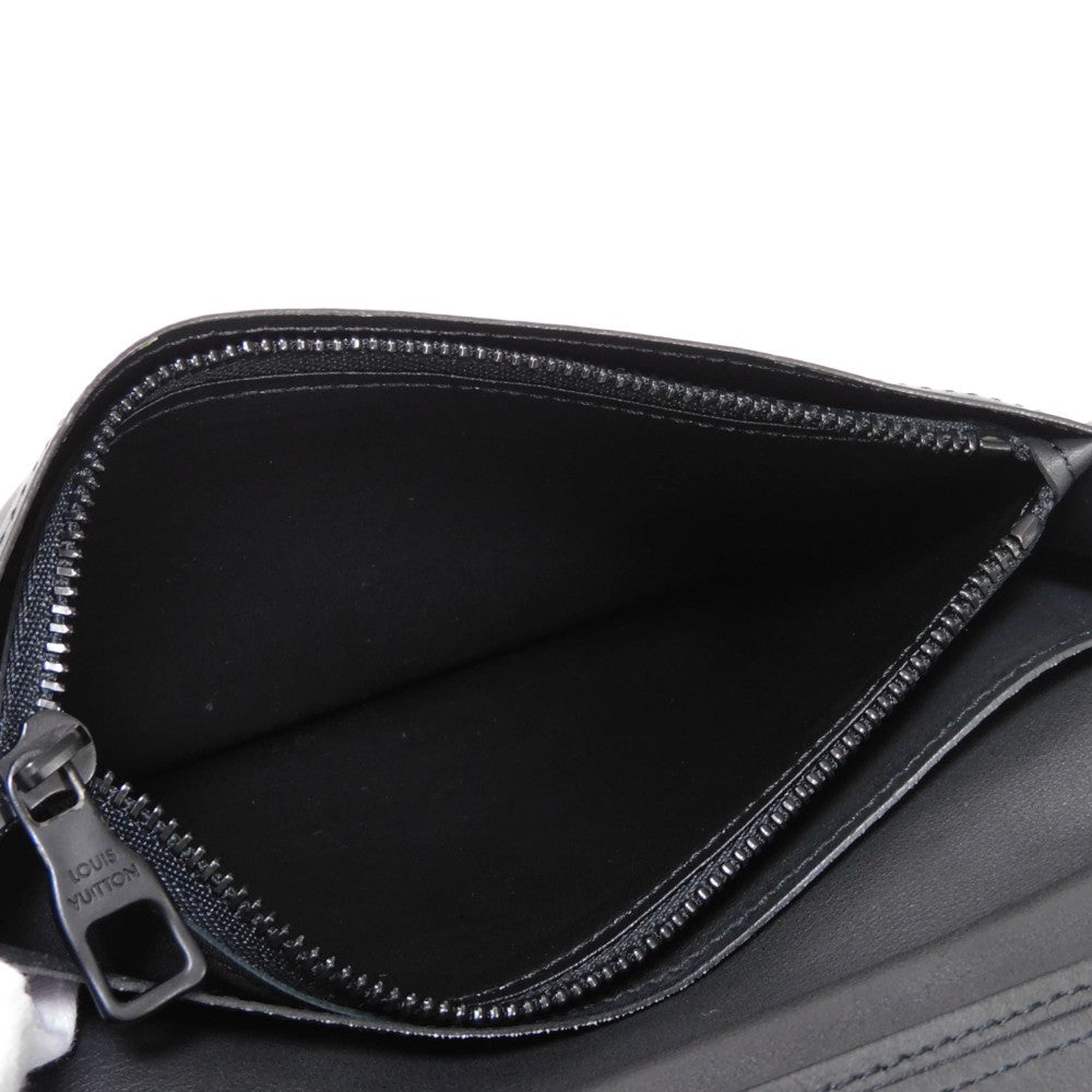 LOUIS VUITTON Long Wallet Purse M69038 Taurillon Clemence leather (monogram embossed) Noir New Bifold Wallet Long Wallet Purse Black Current RFID IC Chip Monogram Taurillon Clemence Portefeuille Braza mens Used Authentic