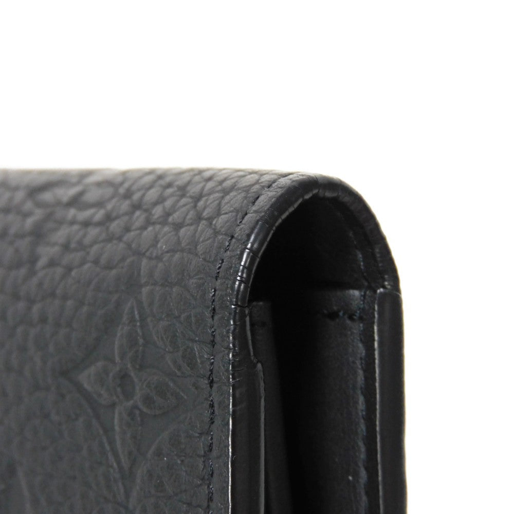 LOUIS VUITTON Long Wallet Purse M69038 Taurillon Clemence leather (monogram embossed) Noir New Bifold Wallet Long Wallet Purse Black Current RFID IC Chip Monogram Taurillon Clemence Portefeuille Braza mens Used Authentic