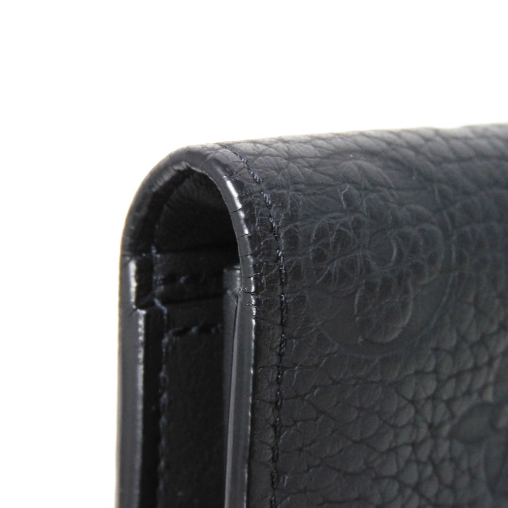 LOUIS VUITTON Long Wallet Purse M69038 Taurillon Clemence leather (monogram embossed) Noir New Bifold Wallet Long Wallet Purse Black Current RFID IC Chip Monogram Taurillon Clemence Portefeuille Braza mens Used Authentic