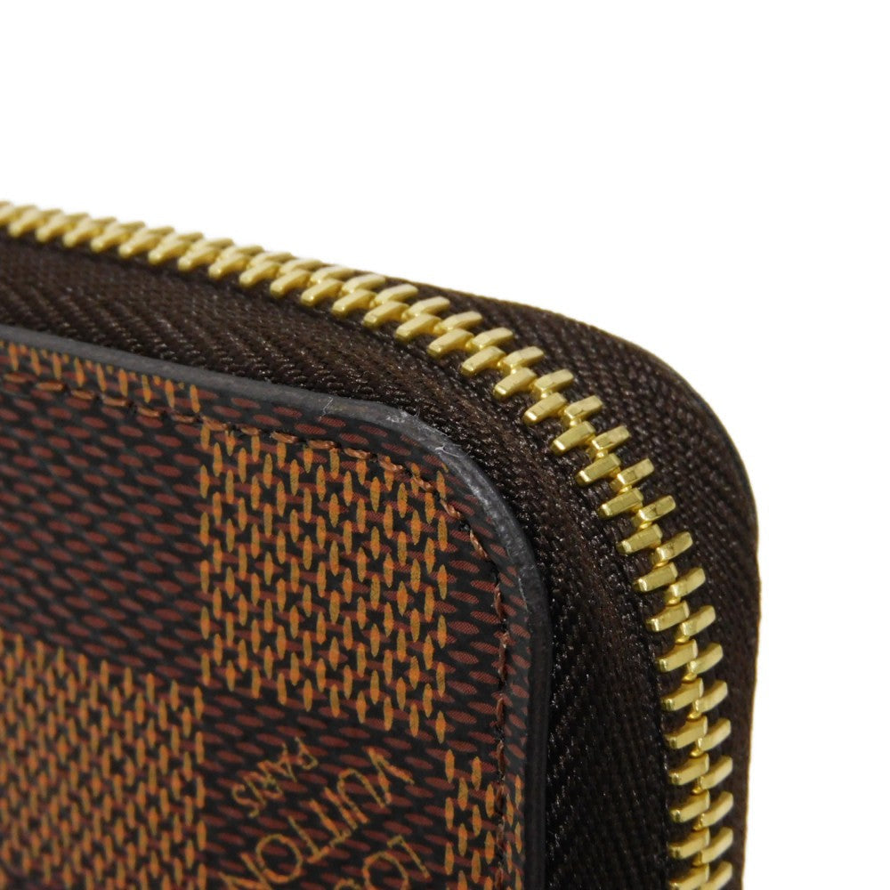 LOUIS VUITTON Long Wallet Purse N60046 Damier canvas x grain leather Rose valerine Good condition logo brown pink new Zip Around Damier Zippy wallet Women Used Authentic