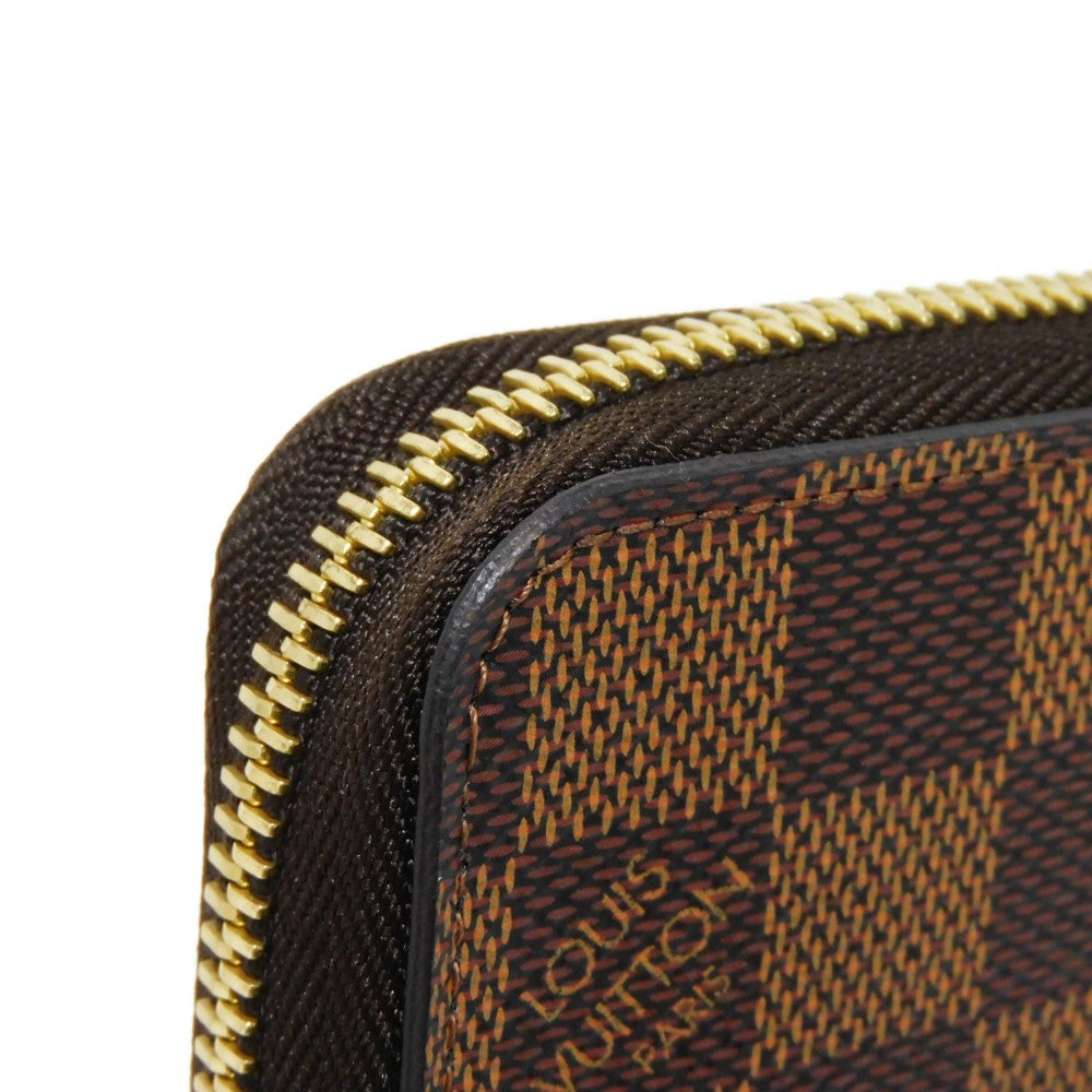 LOUIS VUITTON Long Wallet Purse N60046 Damier canvas x grain leather Rose valerine Good condition logo brown pink new Zip Around Damier Zippy wallet Women Used Authentic