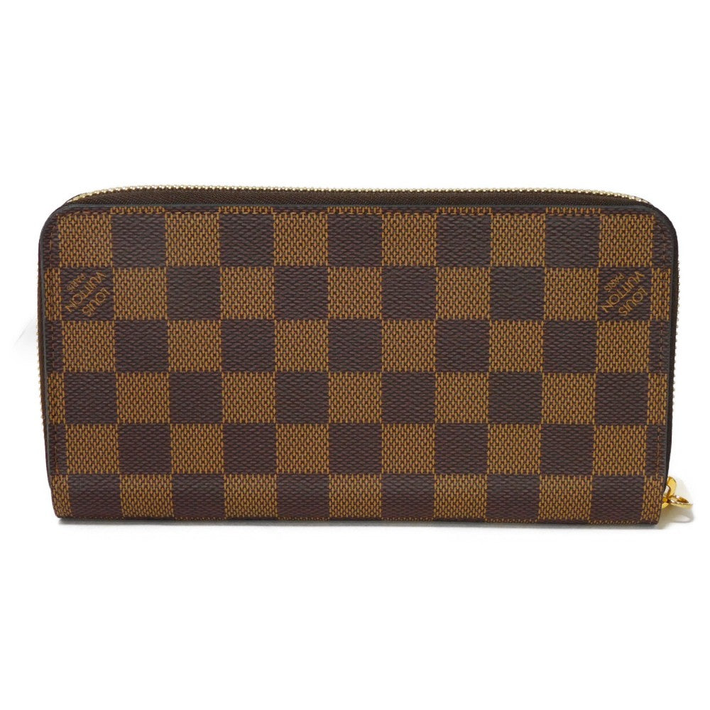 LOUIS VUITTON Long Wallet Purse N60046 Damier canvas x grain leather Rose valerine Good condition logo brown pink new Zip Around Damier Zippy wallet Women Used Authentic