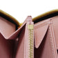 LOUIS VUITTON Long Wallet Purse N60046 Damier canvas x grain leather Rose valerine Good condition logo brown pink new Zip Around Damier Zippy wallet Women Used Authentic