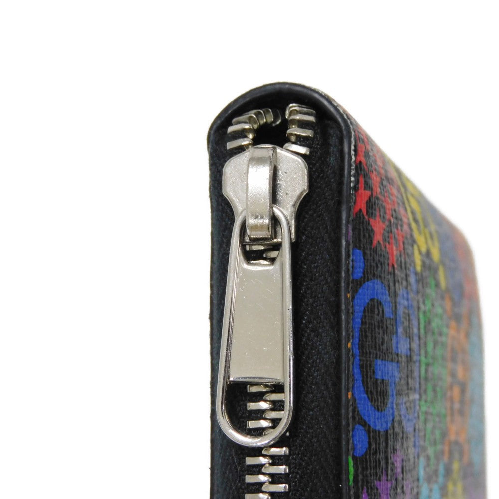 GUCCI Coin case 601095 H20BN 1058 GG psychedelic canvas x calf leather (embossed) multicolor Zip Around GG psychedelic compact zip around wallet mens Used Authentic