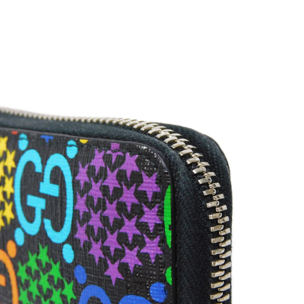 GUCCI Coin case 601095 H20BN 1058 GG psychedelic canvas x calf leather (embossed) multicolor Zip Around GG psychedelic compact zip around wallet mens Used Authentic