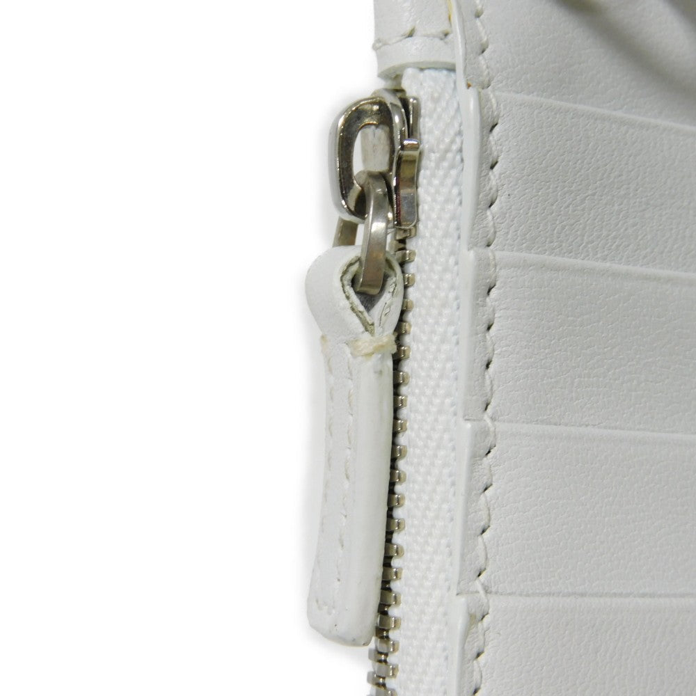 BALENCIAGA Coin case 594548 1I373 9064  Smooth scarf skin white New logo Cash Card Case Strap mens(Unisex) Used Authentic