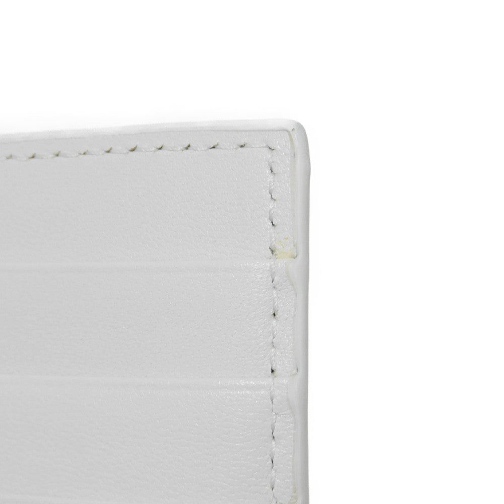 BALENCIAGA Coin case 594548 1I373 9064  Smooth scarf skin white New logo Cash Card Case Strap mens(Unisex) Used Authentic