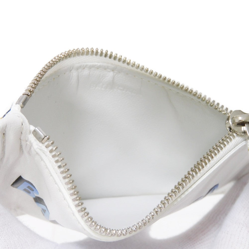 BALENCIAGA Coin case 594548 1I373 9064  Smooth scarf skin white New logo Cash Card Case Strap mens(Unisex) Used Authentic