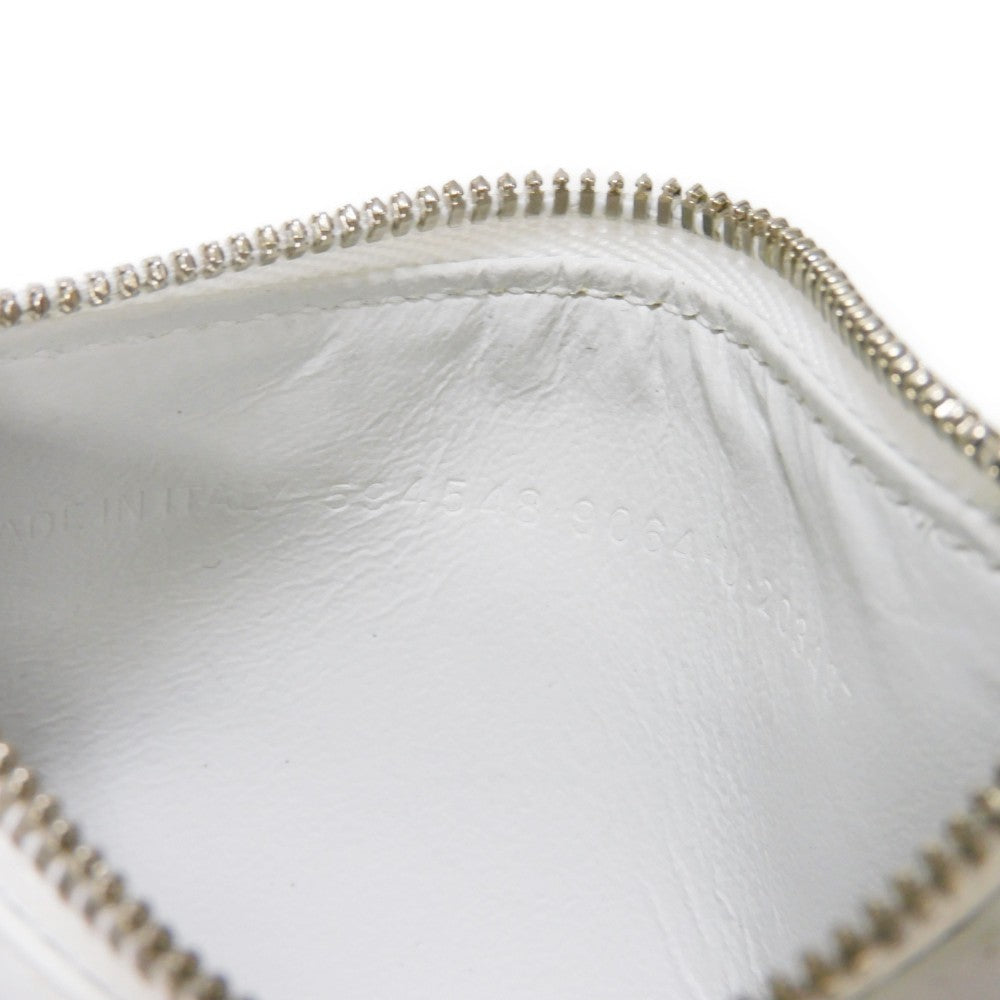 BALENCIAGA Coin case 594548 1I373 9064  Smooth scarf skin white New logo Cash Card Case Strap mens(Unisex) Used Authentic