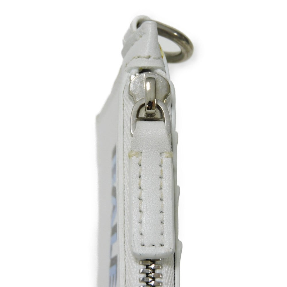 BALENCIAGA Coin case 594548 1I373 9064  Smooth scarf skin white New logo Cash Card Case Strap mens(Unisex) Used Authentic