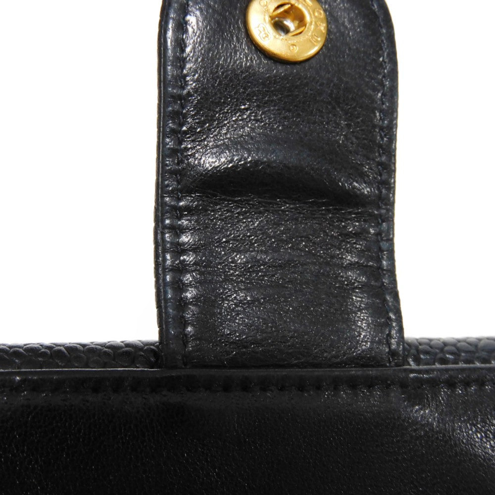 CHANEL Bifold Wallet A01427 Caviar skin black COCO Mark 4th Series Vintage Big Coco Small flap wallet unisex(Unisex) Used Authentic