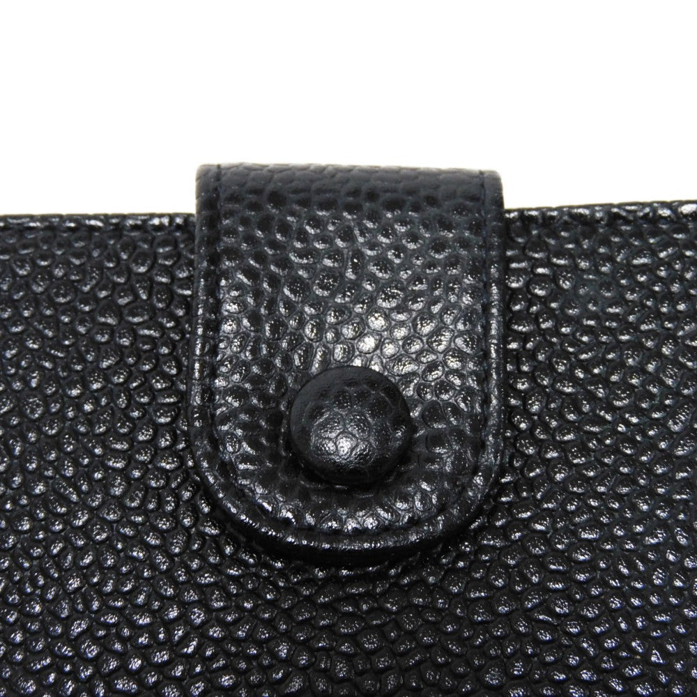 CHANEL Bifold Wallet A01427 Caviar skin black COCO Mark 4th Series Vintage Big Coco Small flap wallet unisex(Unisex) Used Authentic