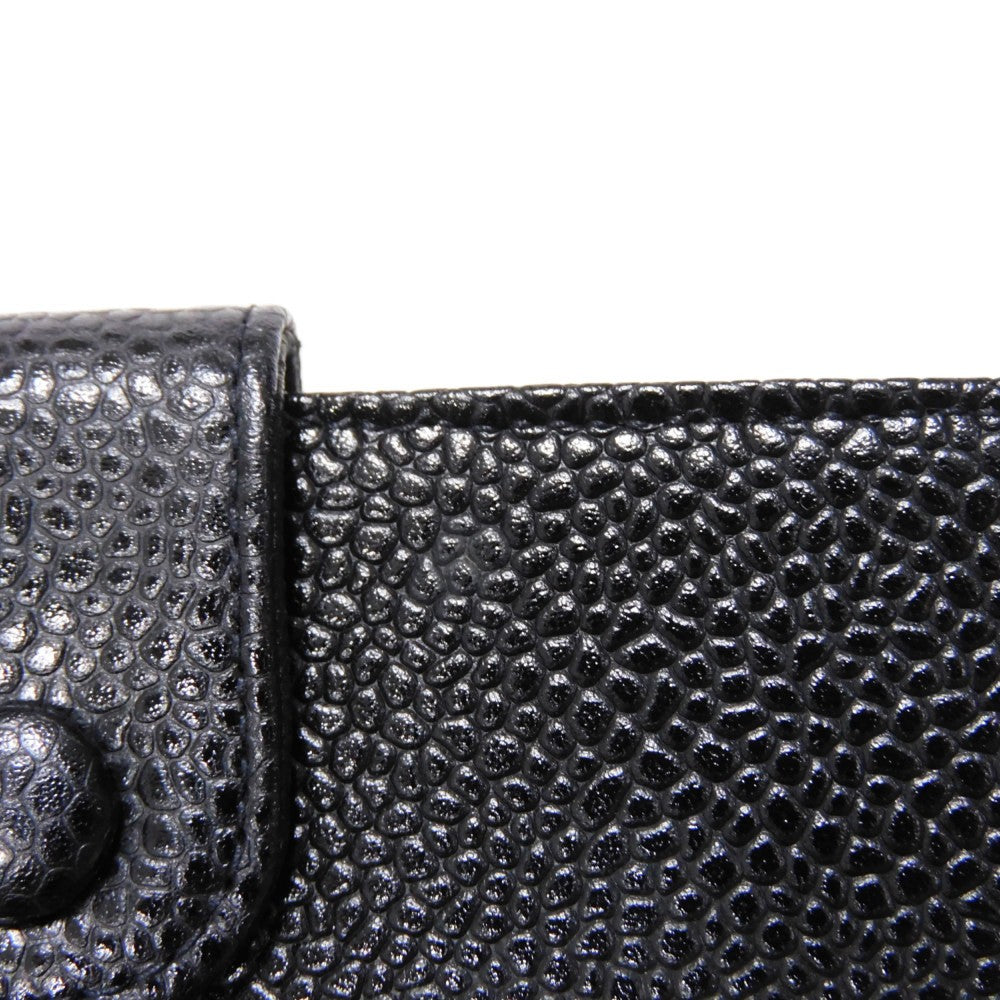 CHANEL Bifold Wallet A01427 Caviar skin black COCO Mark 4th Series Vintage Big Coco Small flap wallet unisex(Unisex) Used Authentic