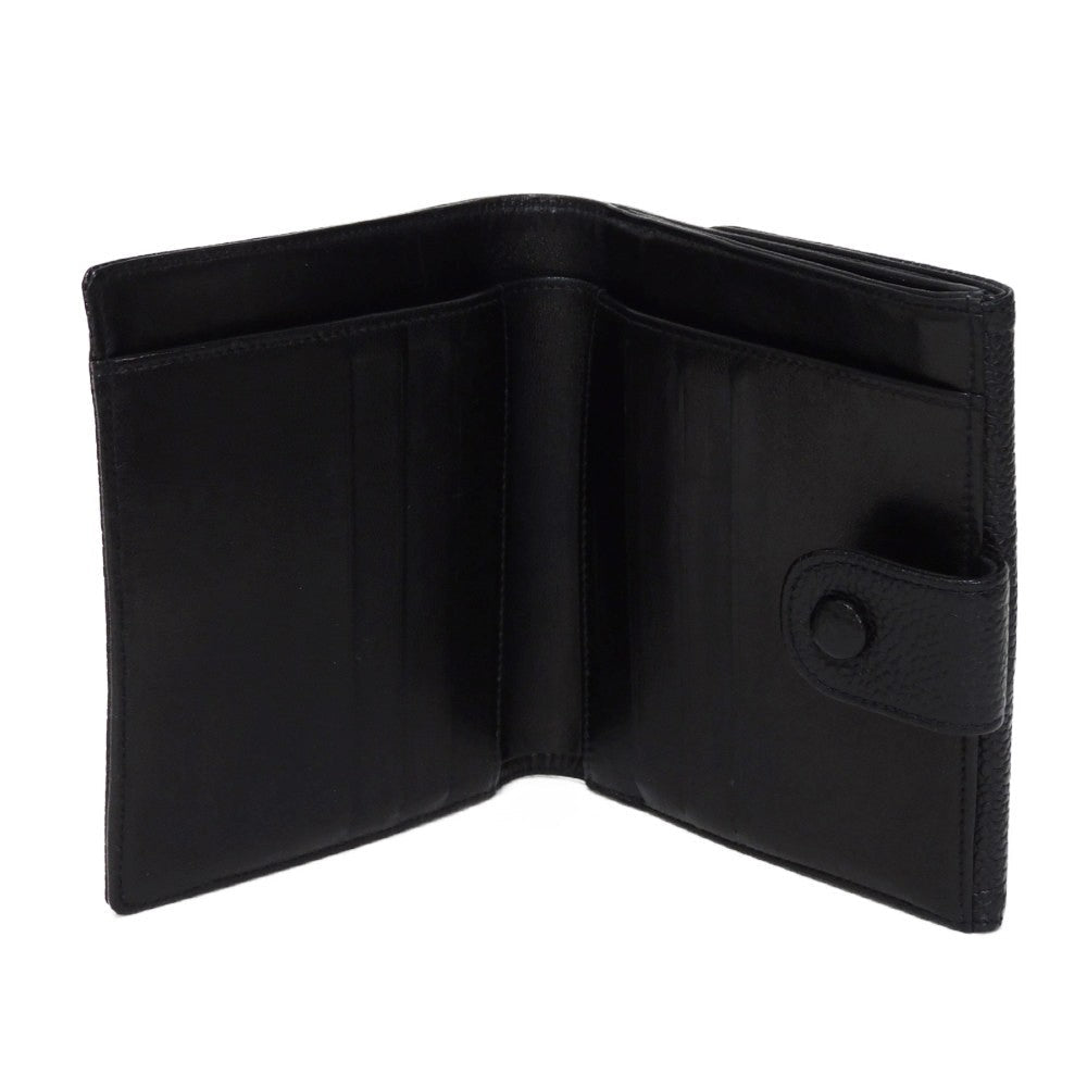 CHANEL Bifold Wallet A01427 Caviar skin black COCO Mark 4th Series Vintage Big Coco Small flap wallet unisex(Unisex) Used Authentic