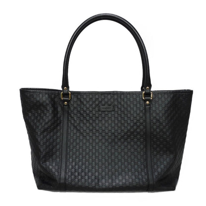 GUCCI Tote Bag 449647 BMJ1G 1000 GG striped leather black logo embossed patch shoulder bag Micro GG Shima gucci sima tote mens Used Authentic