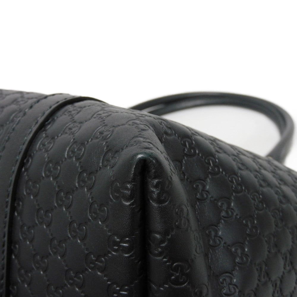 GUCCI Tote Bag 449647 BMJ1G 1000 GG striped leather black logo embossed patch shoulder bag Micro GG Shima gucci sima tote mens Used Authentic