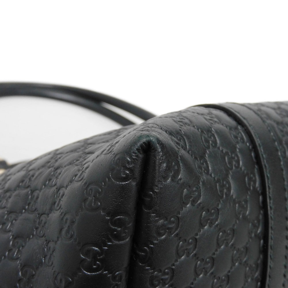 GUCCI Tote Bag 449647 BMJ1G 1000 GG striped leather black logo embossed patch shoulder bag Micro GG Shima gucci sima tote mens Used Authentic